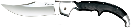 Cold Steel CS62MA Espada  XL 7.50" Folding Clip Point Plain S35VN SS Blade/9.25" Black w/Polished Bolsters G10 Handle Includes Belt Clip