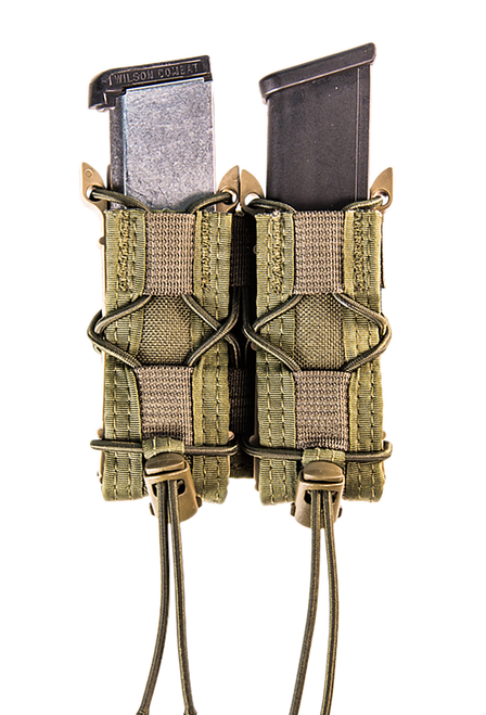 High Speed Gear 11PT02OD TACO Mag Pouch Double OD Green Nylon MOLLE Compatible w/ Pistol