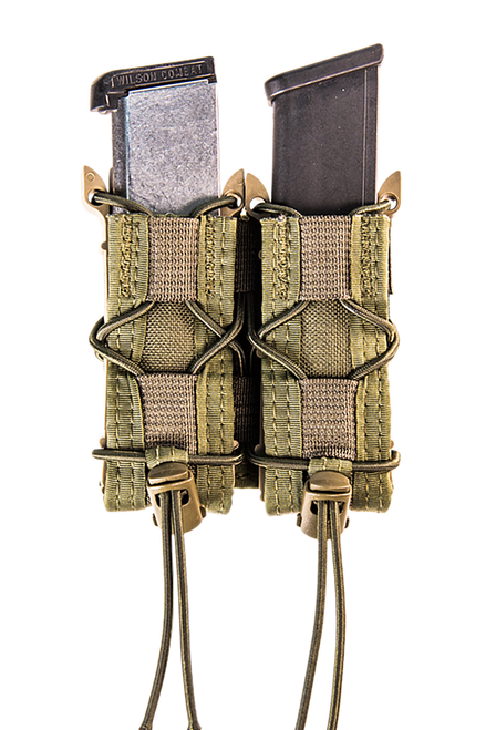 High Speed Gear 11PT02OD TACO Mag Pouch Double OD Green Nylon MOLLE Compatible w/ Pistol