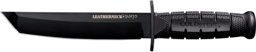 Cold Steel CS-39LSFCT Leatherneck  7" Fixed Plain Tanto Black Matte Powder Coat German D2 Steel Blade/Black Deep Checkered w/double Quillon Guard/ Griv-Ex Handle