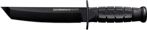 Cold Steel CS-39LSFCT Leatherneck  7" Fixed Plain Tanto Black Matte Powder Coat German D2 Steel Blade/Black Deep Checkered w/double Quillon Guard/ Griv-Ex Handle