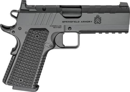 Springfield Armory PX9227LAOS 1911 Emissary 9mm 9+1 4.25" Stainless Steel Barrel Optic Ready Black Carbon Steel Slide VZ Grips Thin-Line G10 Grip