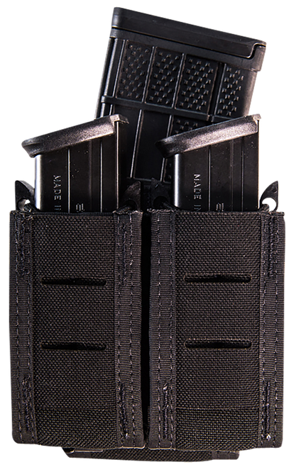 High Speed Gear 41PT02BK TACO Duty Double Pistol Mag, Black Nylon with MOLLE Exterior, Fits MOLLE & 2" Belt