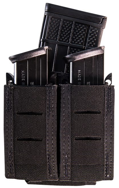 High Speed Gear 41PT02BK TACO Duty Double Pistol Mag, Black Nylon with MOLLE Exterior, Fits MOLLE & 2" Belt