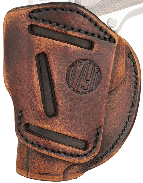 1791 Gunleather 4WH1VTGR 4-Way  IWB/OWB Size 01 Vintage Leather Belt Clip Fits 1911 3-4" Right Hand