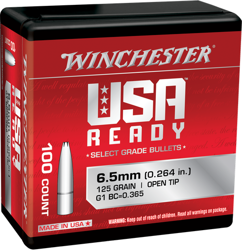 Winchester Ammo WBR65125 Centerfire Rifle  6.5Creedmoor 125gr Open Tip 100 Per Box/10 Case