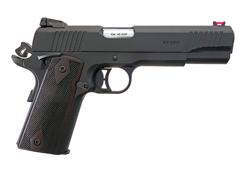 T R Imports 191145BLACK 1911 45 ACP 7+1 Overall Black, Black Polymer Grip