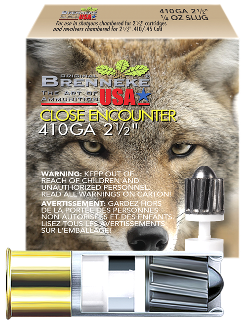 Brenneke SL4102CE Close Encounter Home Defense 410Gauge 2.50" 1/4oz Sabot Slug Shot 5 Per Box/90 Case