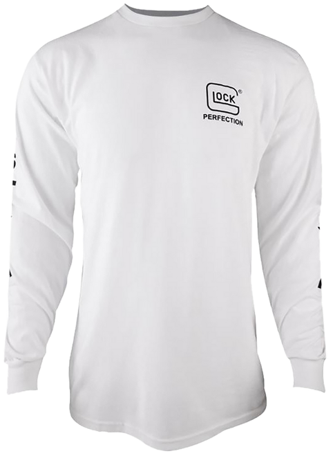 Glock AP96093 Perfection Long Sleeve Tee White Pre-Shrunk Cotton Long Sleeve Medium