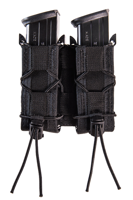 High Speed Gear 11PT02BK TACO Mag Pouch Double Black Nylon MOLLE Belts 2" Wide Compatible w/ Pistol