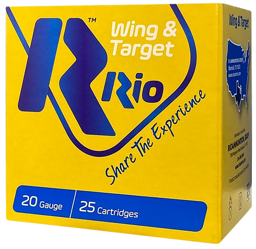 Rio Ammunition WT208 Wing & Target  20Gauge 2.75" 7/8oz 8Shot 25 Per Box/10 Case