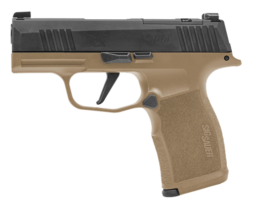 Sig Sauer 365X9CTXR3P P365X  Micro-Compact Frame 9mm Luger 12+1 3.10" Steel Barrel, Optic Ready/Serrated Slide, Coyote Tan Stainless Steel Frame w/Accessory Rail, Polymer Grip