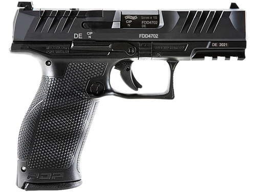 Walther Arms 2854694 PDP Optic Ready 9mm Luger 4" Barrel 10+1, Polymer Frame With Picatinny Acc. Rail, Optic Cut Super Terrain Serrated Steel Slide, Performance Duty Trigger, Manual Safety