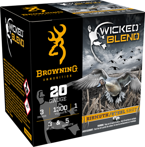 Browning Ammo B193432033 Wicked Blend  20Gauge 3" 1oz 3/5BI Shot 25 Per Box/10 Case