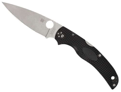 Spyderco C244PBK Native Chief Lightweight 4.02" Folding Plain Stonewashed CTS BD1N SS Blade/Black Textured FRN Handle Includes Pocket Clip