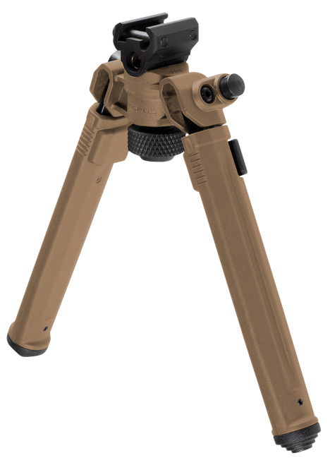 Magpul MAG941-FDE Bipod  1913 Picatinny Rail Attachment, Flat Dark Earth Mil-Spec Anodized Aluminum, 6.80-10.30" Vertical Adjustment, Rubber Feet for AR-Platform
