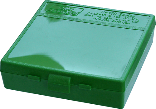 MTM Case-Gard P100910 Ammo Box Flip-Top Multi Caliber Green Polypropylene 100rd