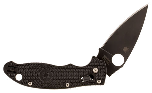 Spyderco C101PBBK2 Manix 2 Lightweight 3.37" Folding Drop Point Plain Black DLC BD1 Steel Blade Black FRCP Handle Includes Pocket Clip
