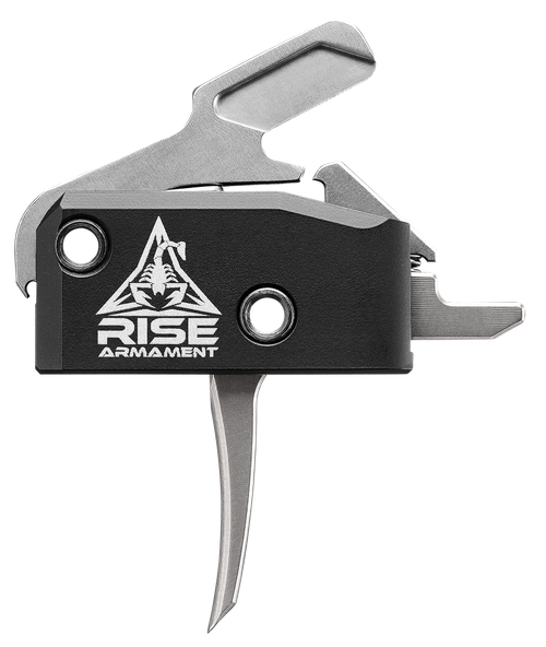 Rise Armament RA434SLVRAWP RA-434 High Performance Single-Stage Flat Trigger with 3.50 lbs Draw Weight & Black/Silver Finish for AR-Platform