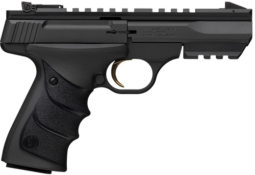 Browning 051602490 Buck Mark Black Label URX 22 LR 10+1 5.50" Matte Blued Contoured Barrel, Matte Black Serrated Slide, Matte Black Aluminum Frame w/Picatinny Rail, Black UFX Overmolded Grip