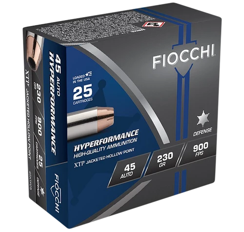 Fiocchi 45XTP25 Hyperformance  45ACP 230gr Hornady XTP Hollow Point 25 Per Box/20 Case