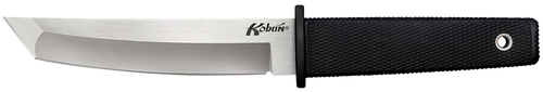 Cold Steel CS17T Kobun  5.50" Fixed Tanto Plain AUS-8A SS Blade/Black Deep Checkered Kray-Ex Handle Includes Belt Clip/Sheath