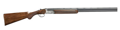 Rizzini USA 2203-1228 Aurum EVO 12 Gauge Break Open 3" 2rd 28" Black Over/Under Vent Rib Barrel, Coin Anodized Receiver Engraved w/Game Scene, Fixed Turkish Walnut Stock w/Prince of Whales Grip
