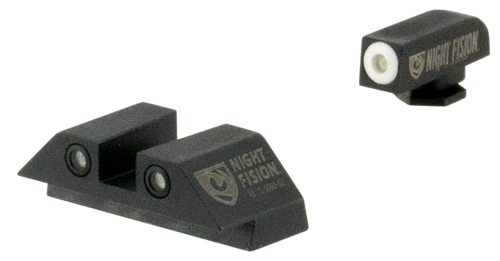 Night Fision GLK001003WGW Tritium Night Sights For Glock  Green Tritium White Outline Front Sight- Green Tritium White Outline Rear Sight Glock 17/17L/19/22