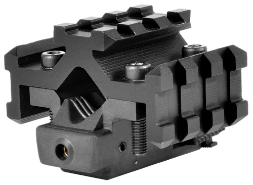 NcStar ATRLS Tri-Rail Universal Barrel Mount  Black Anodized Red Laser