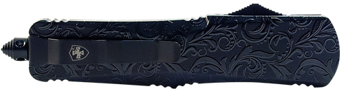 Templar Knife MMDG131 Gen II Maiden Gloss Slim 3.43" OTF Dagger Plain Black Oxide Stonewashed 440C SS Blade, 5.05" Black Gloss Aluminum Handle, Glass Breaker