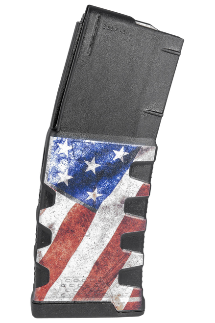 Mission First Tactical EXDPM556AFM1 Extreme Duty  30rd 223 Rem/5.56x45mm Fits AR-15/M4 Black w/American Flag M1 Polymer