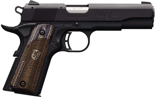 Browning 051814490 1911 Black Label Full Size Frame 22 LR 10+1, 4.25" Stainless Steel Barrel, Matte Black Serrated Slide & Polymer Frame w/Beavertail, Right Hand