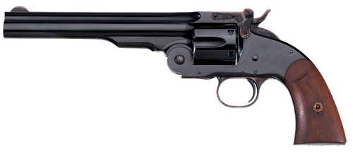 Taylors & Company 550677 Second Model Schofield 38 Special Caliber with 7" Barrel, 6rd Capacity Cylinder, Overall Blued Finish Steel & Walnut Grip