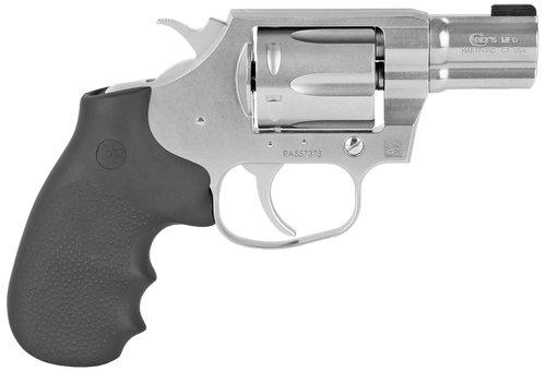 Colt Mfg COBRASB2BB Cobra  38 Special 6 Shot 2" Brushed Stainless Steel Barrel & Cylinder,  Matte Stainless  Frame, Black Hogue Rubber w/Finger Grooves Grip