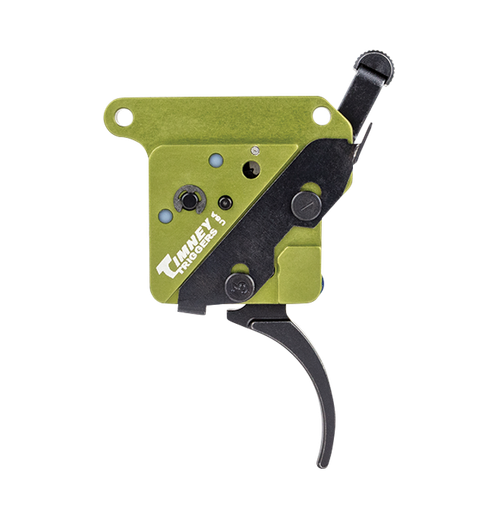 Timney Triggers 510V2THIN Elite Hunter  Thin Curved Trigger with 3 lbs Draw Weight & Black/Green Finish for Remington 700 Right