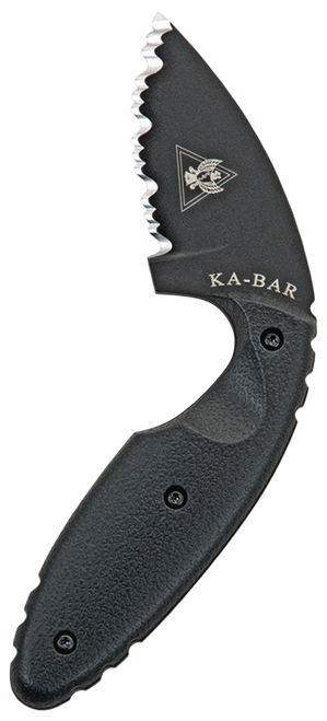 Ka-Bar 1481 TDI Law Enforcement 2.31" Fixed Drop Point Serrated Black AUS-8A SS Blade, Black Zytel Handle, Includes Belt Clip