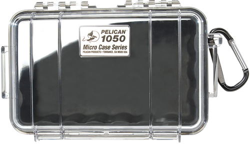 Pelican 1050025100 Micro Case  Black/Clear Polycarbonate 7.99" Long