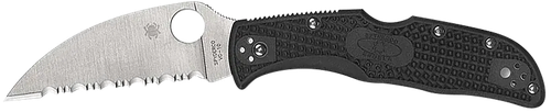 Spyderco C243FPWCBK Endela Lightweight 3.40" Folding Wharncliffe Plain VG-10 SS Blade, Black Textured FRN Handle