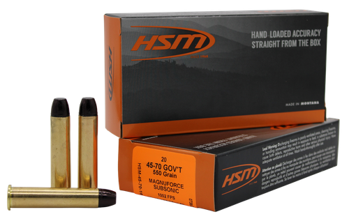 HSM 457016N   45-70Gov 550gr Hard Cast Long Flat Nose 20 Per Box/25 Case