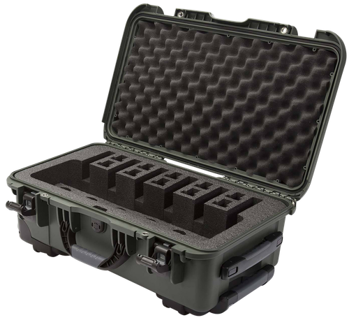 Nanuk 9356UP6 935 6 Up Pistol Case Olive Polymer w/ Closed-Cell Foam Padding 22" L x 14" W x 9" H Interior Dimensions