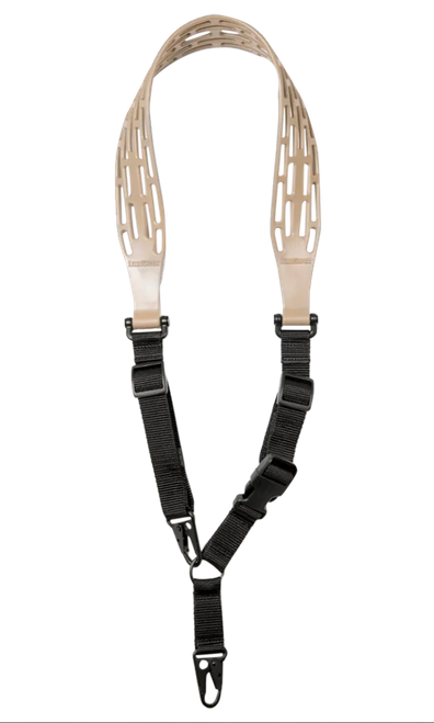 Limbsaver 12140 Tactical Sling Tan w/ Black Strap Nylon 48" OAL 1" W & Adjustable One-Two Point Design