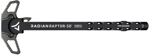 Radian Weapons R0561 Raptor SD Ambi Charging Handle, Radian Gray, Gas Ported Shaft, Fits Mil-Spec AR-15/M16 Platform