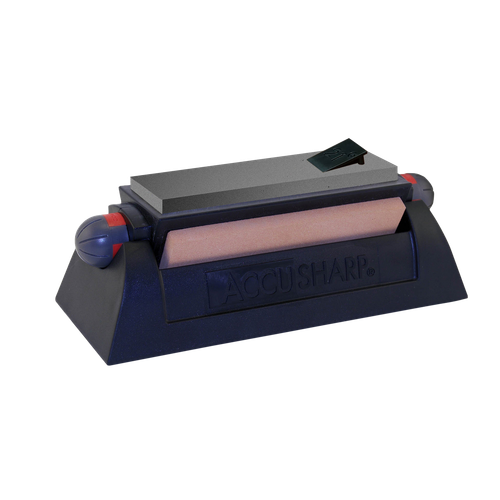 AccuSharp 064C Tri-Stone Sharpening System Coarse/Medium/Fine Alumina-Oxide Sharpener Rubber Handle Black