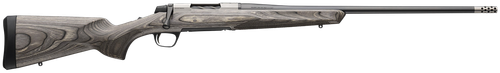 Browning 036092294 X-Bolt 2 Hunter Full Size 6.5 PRC 3+1 24" Matte Blued Threaded Sporter Barrel, Drilled & Tapped Stainless Steel Receiver, Fixed Gray Laminate Stock, Radial Muzzle Brake