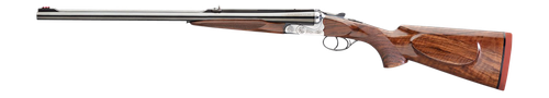 Rizzini USA 7001470 Rhino Express  470 Nitro Express 2rd 23" Gloss Blued 23" Chrome-Lined Barrel Coin Anodized Silver Engraved Steel Oiled Turkish Walnut Ambidextrous Hand