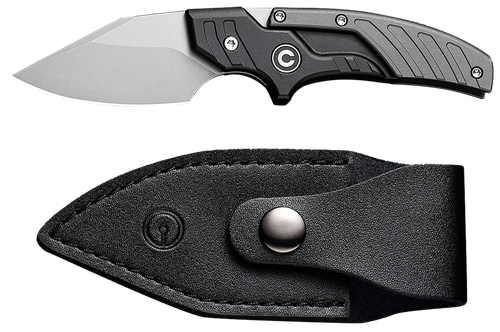 Civivi Knives C21036-3 Typhoeus  2.27" Adjustable Fixed Stonewashed Plain 14C28N Steel Blade, 3.98" Black/Gray Textured Aluminum Handle