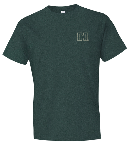 Hornady Gear 31794 Double Rocker  Olive Heather, Cotton/Polyester/Rayon, Short Sleeve Semi-Fitted, XL