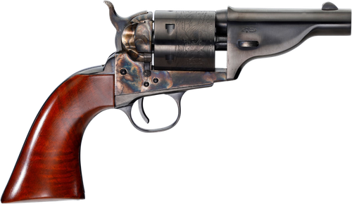 Taylors & Company 550958 Uberti Hickok Open-Top 38 Special 6 Shot 3.50" Blued Barrel, Blued Engraved Cylinder, Color Case Hardened Steel Frame, Walnut Army Grip, Hammer Bar Safety, Exposed Hammer