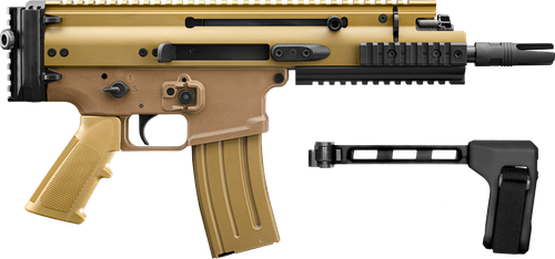 FN 38101885 SCAR 15P 5.56x45mm 10+1 7.50" Black Flat Dark Earth Picatinny Rail Aluminum Receiver SB Tactical Brace