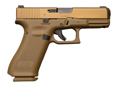 Glock PV1950701X G19X V Standard Frame 9mm Luger 10+1 4.02" Black GMB Barrel, Coyote nPVD Steel Serrated Slide & Polymer Frame, Textured Polymer Grip, Ambidextrous